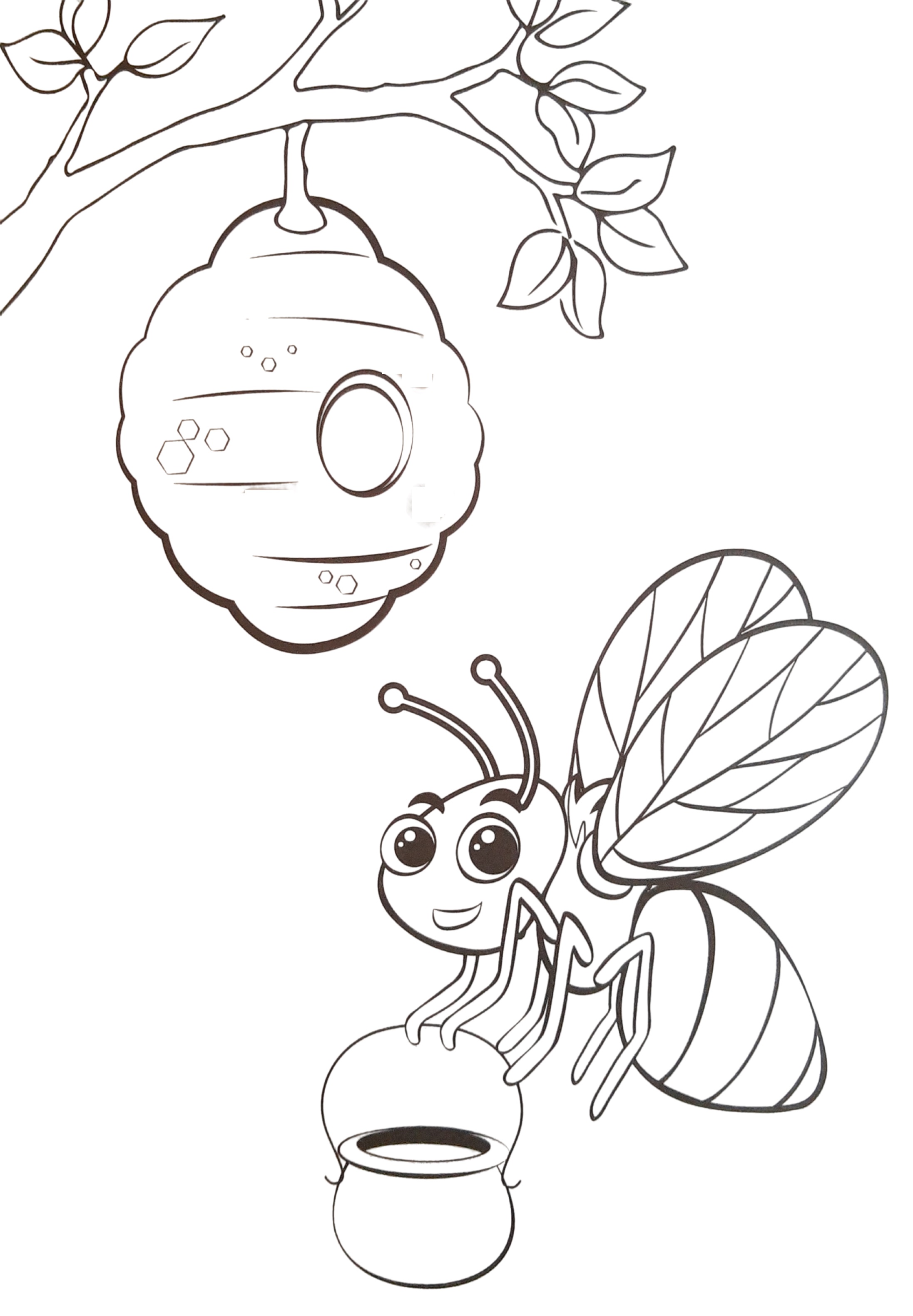 bee coloring worksheet