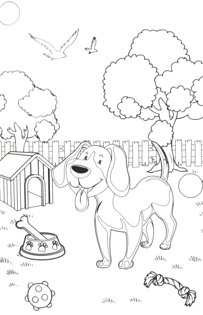 dog printable coloring page