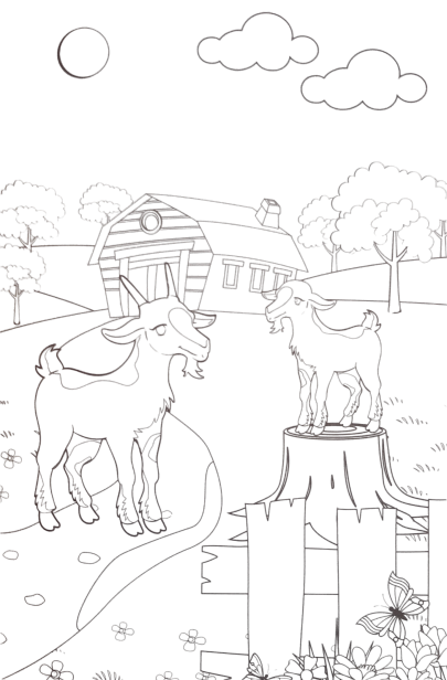 2 goats printable coloring page