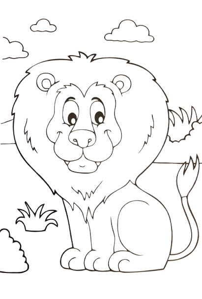 lion coloring worksheet